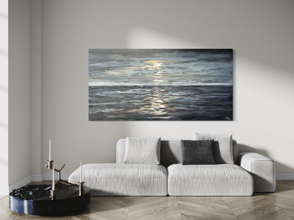 A painting of the sea