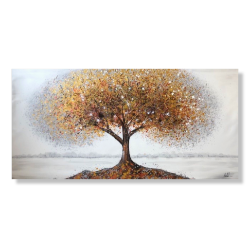 En målning med ett träd