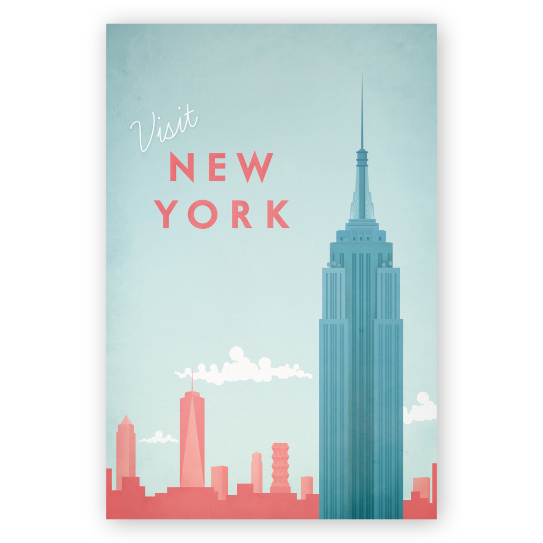 a poster with visit New York