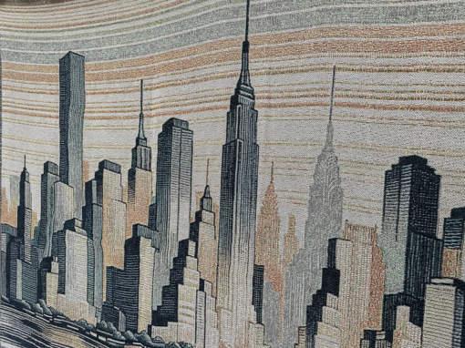 A wall rug with the NYC skyline