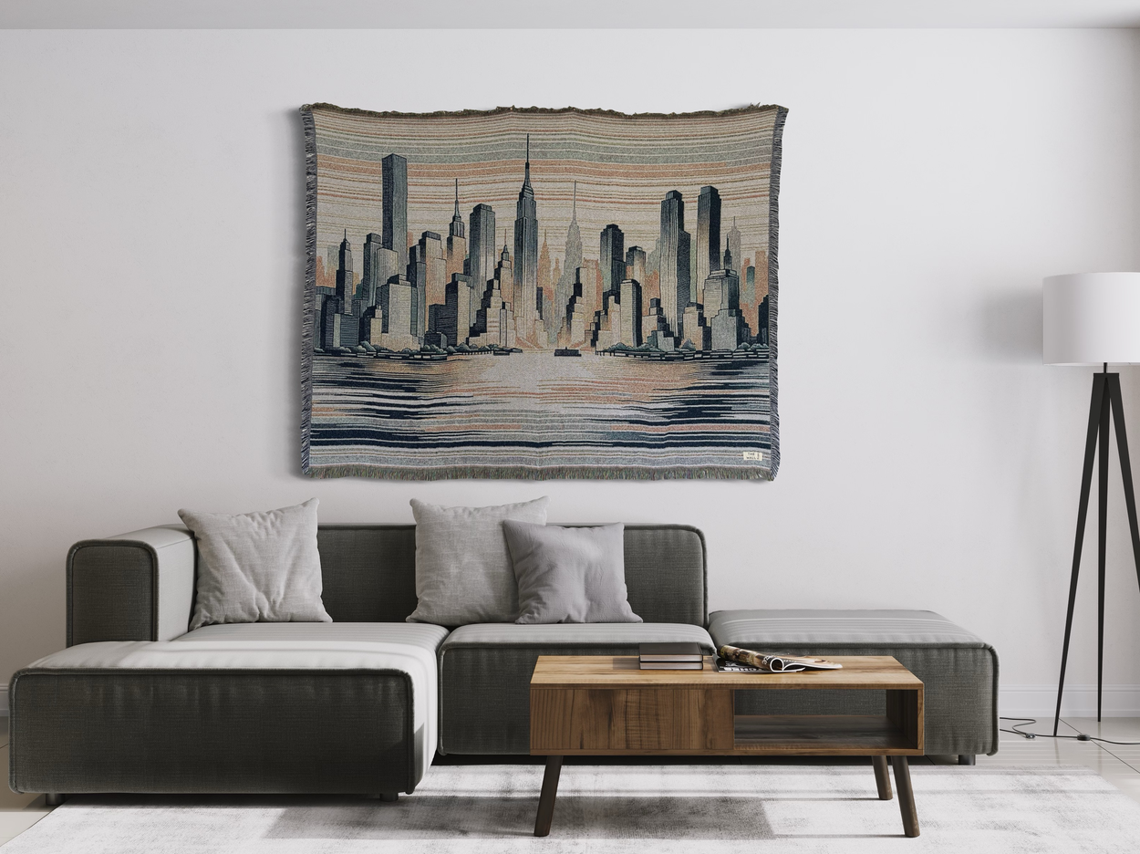 A wall rug with the NYC skyline