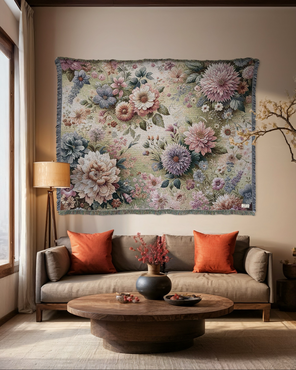 A Wall Rugs with flowers