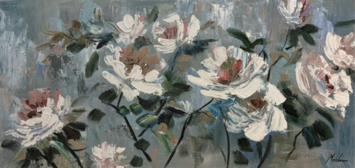 A painting with flowers