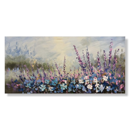 A painting with flowers