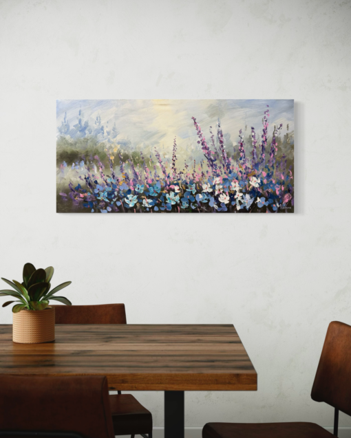 A painting with flowers