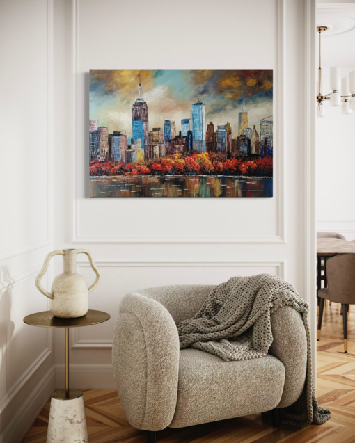 A painting of the NYC skyline